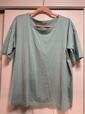 J. Jill Relaxed Short-Sleeve Tee in Pale Aqua